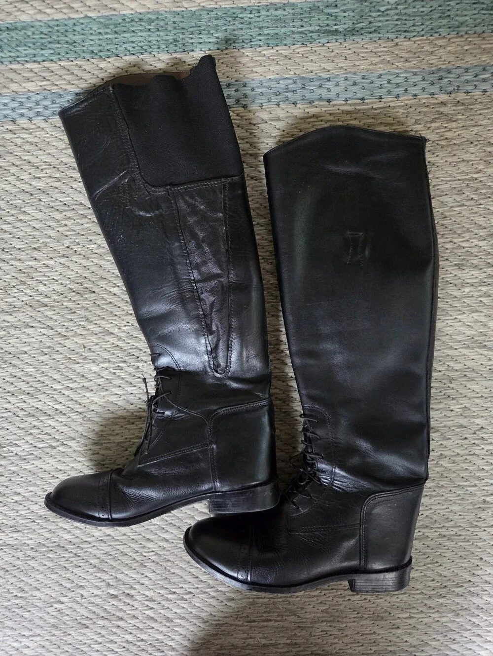 Black Leather Riding Boot 8.5